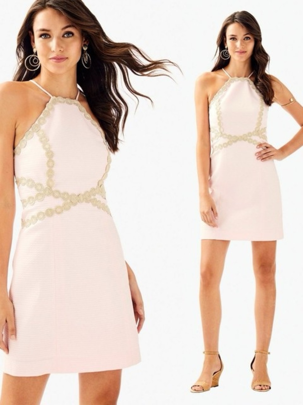 NWOT Lili Pulitzer Pink Pear Dress Cotton Halter Spaghetti Straps